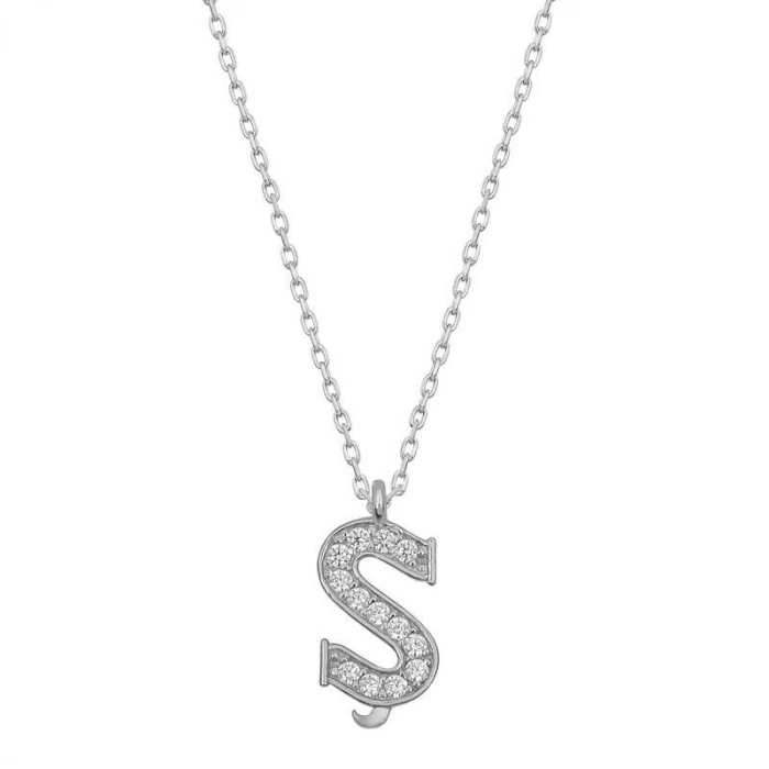Byhodi 925 Ayar Gümüş Rodyum Kaplama Ş Harfi Kadın Gümüş Kolye T6697 (599599)