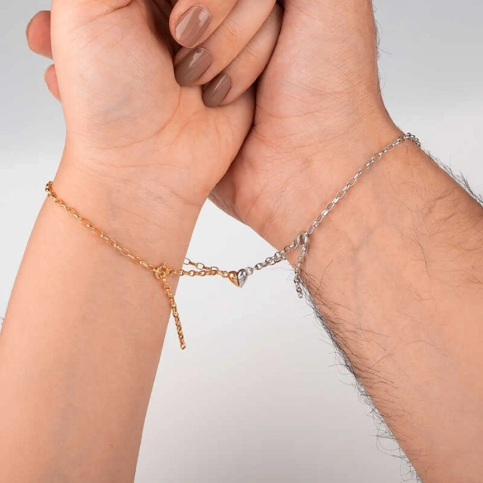 Byhodi 925 Ayar Gümüş Rodyum Rose Çift Kalpli Aşk Bileklik T8622 (599599)