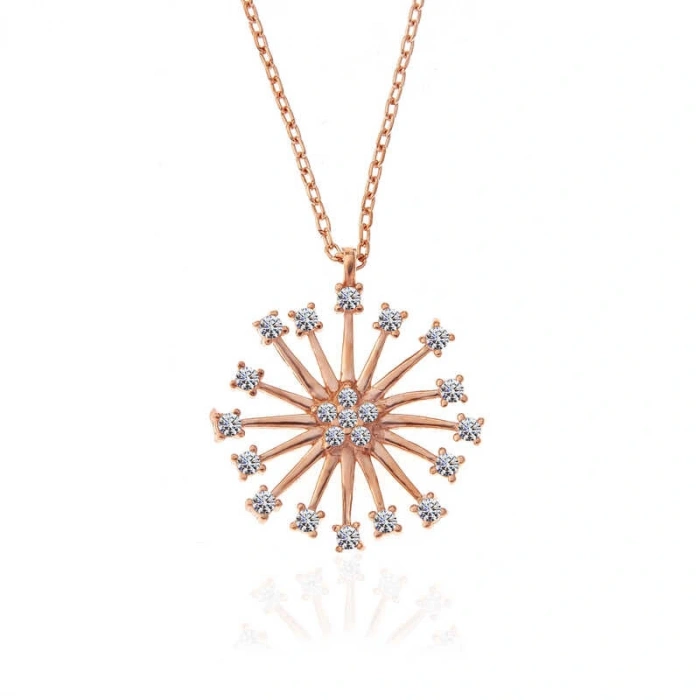 Byhodi ​925 Ayar Gümüş Rose Çiçek Kadın Gümüş Kolye T7375 (599599)