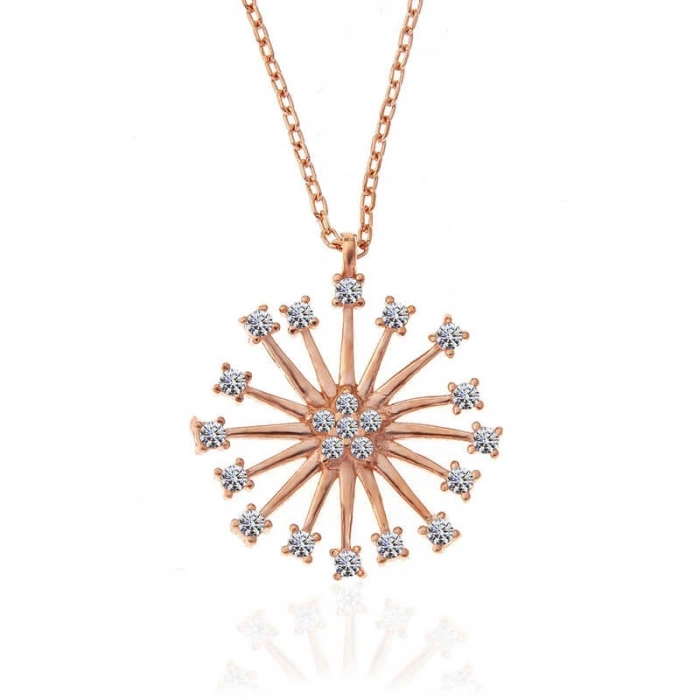 Byhodi ​925 Ayar Gümüş Rose Çiçek Kadın Gümüş Kolye T7375 (599599)