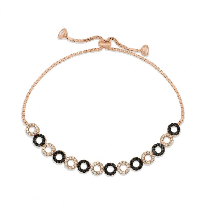 Byhodi 925 Ayar Gümüş Rose Halka Asansör Bileklik T4474 (599599)