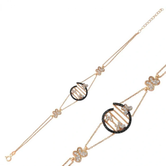 Byhodi 925 Ayar Gümüş Rose Kelebek Bileklik BR0460280 (599599)