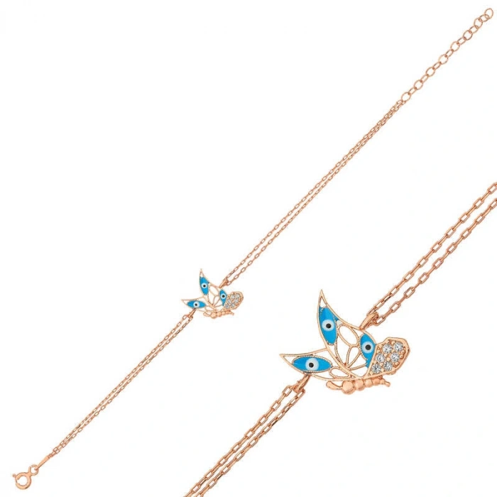 Byhodi ​925 Ayar Gümüş Rose Kelebek Kadın Bileklik T6457 (599599)