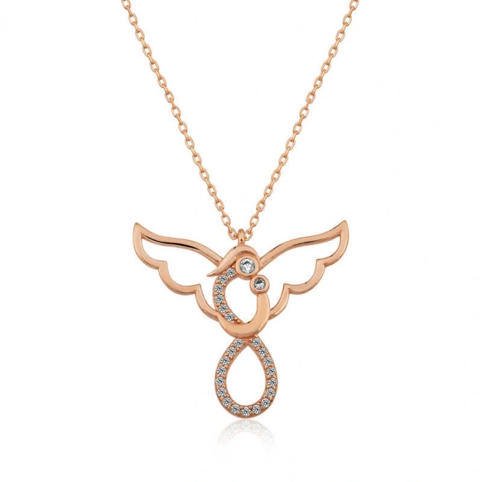 Byhodi 925 Ayar Gümüş Rose Melek Anne Ve Çocuk Kolye T4276 (599599)