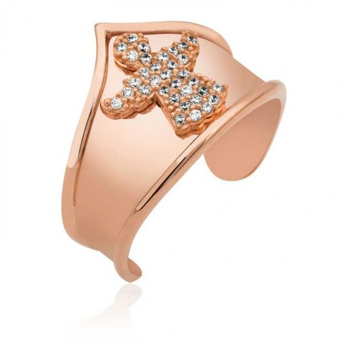 Byhodi 925 Ayar Gümüş Rose Melek Desenli Eklem Yüzük LR1230234 (599599)