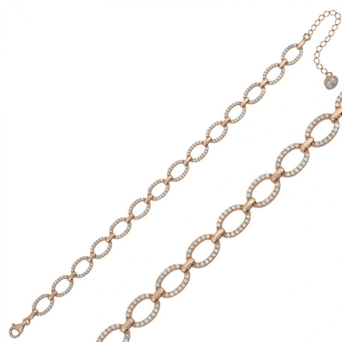 Byhodi 925 Ayar Gümüş Rose Oval Taşlı Bileklik T5853 (599599)