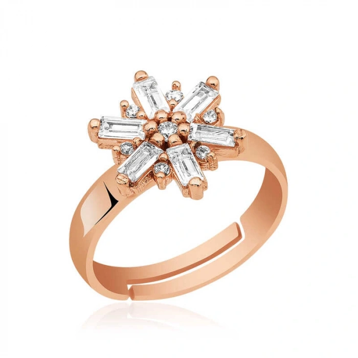 Byhodi ​925 Ayar Gümüş Rose Rüzgar Gülü Yüzük T5013 (599599)