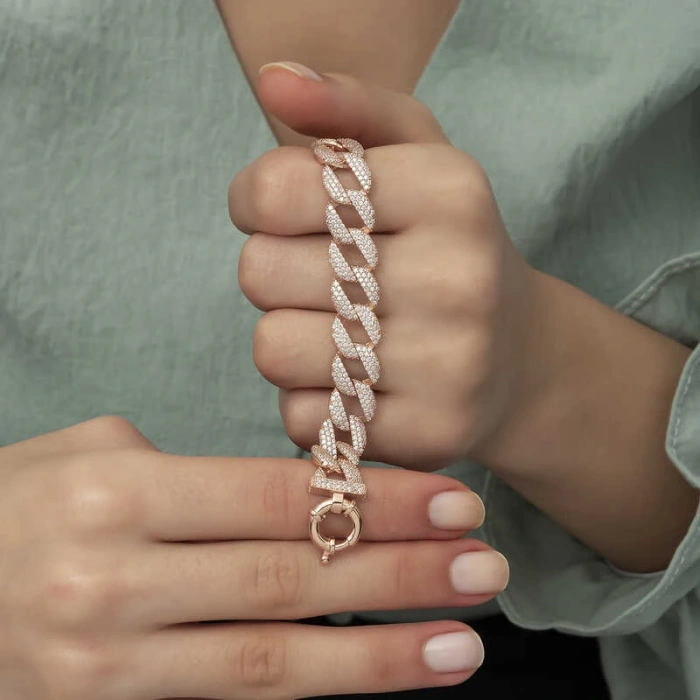 Byhodi 925 Ayar Gümüş Rose Taşlı Gurmet Bileklik T5850 (599599)