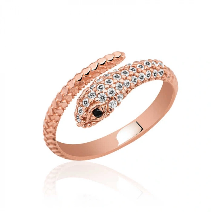 Byhodi 925 Ayar Gümüş Rose Yılan Yüzük T4999 (599599)
