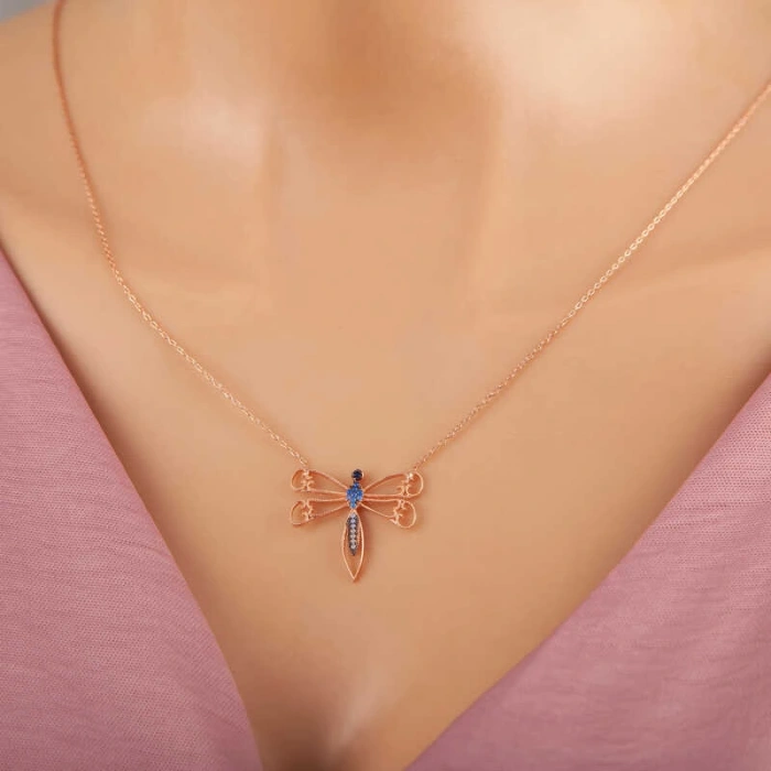 Byhodi 925 Ayar Gümüş Rose Yusufçuk Kadın Gümüş Kolye T7378 (599599)