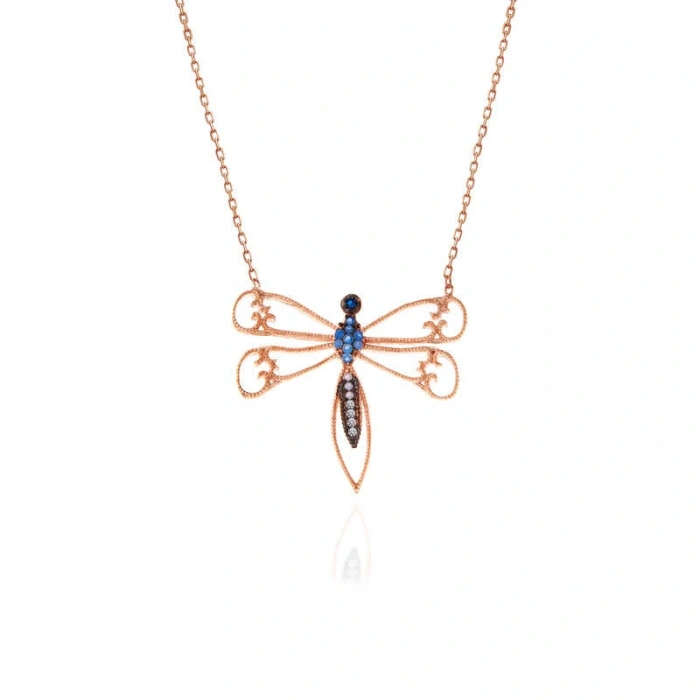 Byhodi 925 Ayar Gümüş Rose Yusufçuk Kadın Gümüş Kolye T7378 (599599)