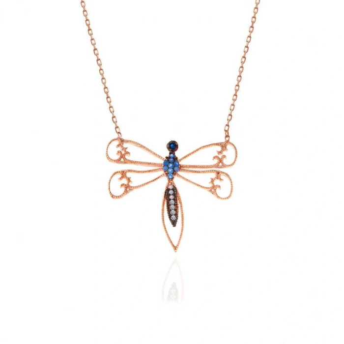 Byhodi 925 Ayar Gümüş Rose Yusufçuk Kadın Gümüş Kolye T7378 (599599)