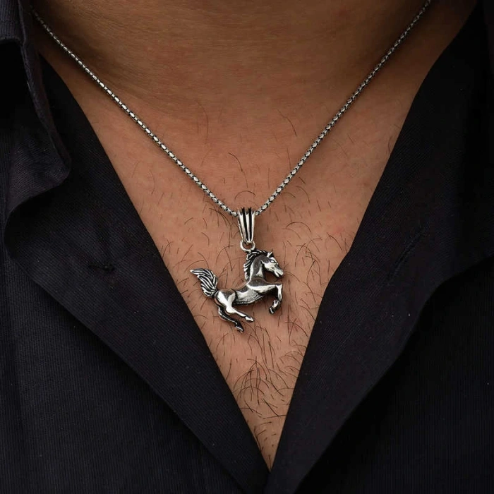 Byhodi ​925 Ayar Gümüş Şahlanmış At Gümüş Kolye T4456 (599599)