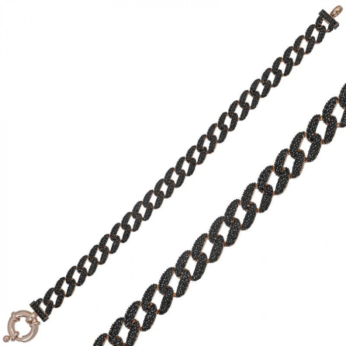 Byhodi 925 Ayar Gümüş Siyah Taşlı Gurmet Bileklik T5857 (599599)