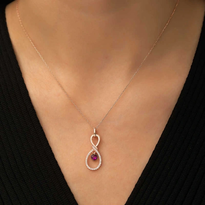 925 Ayar Gümüş Sonsuz Kalp Kadın Gümüş Kolye T4605 (599599)