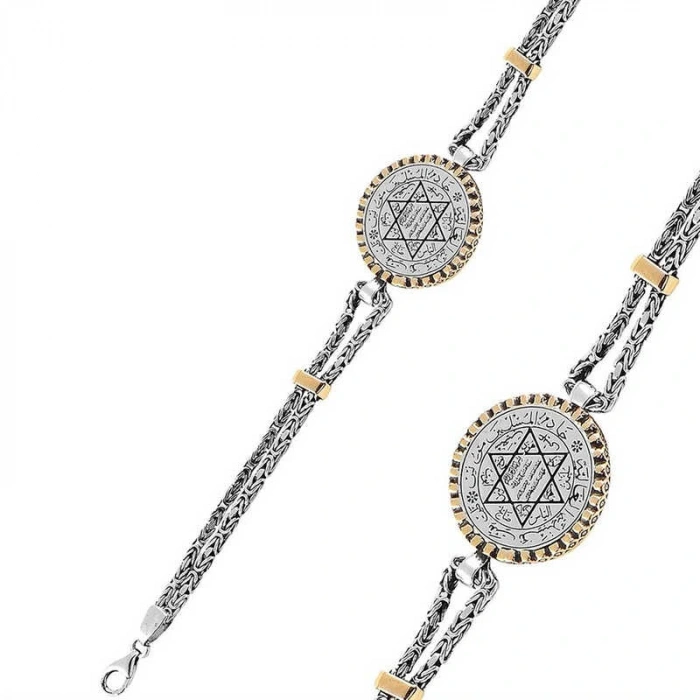 Byhodi 925 Ayar Gümüş Süleyman Mührü Erkek Bileklik T7656 (599599)