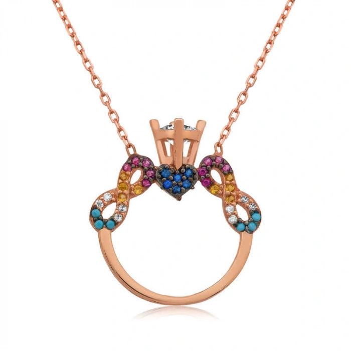 925 Ayar Gümüş Tek Taş Sonsuz Aşk Kadın Gümüş Kolye PT2610883 (599599)