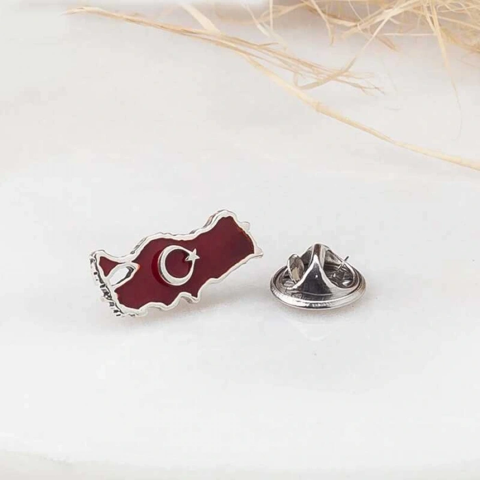 Byhodi 925 Ayar Gümüş Türkiye Haritası Rozet T8573 (599599)