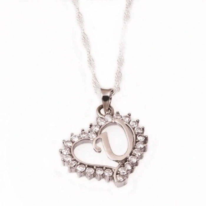 Byhodi 925 Ayar Gümüş U Harfi Kalpli Kadın Gümüş Kolye PND47157044 (599599)