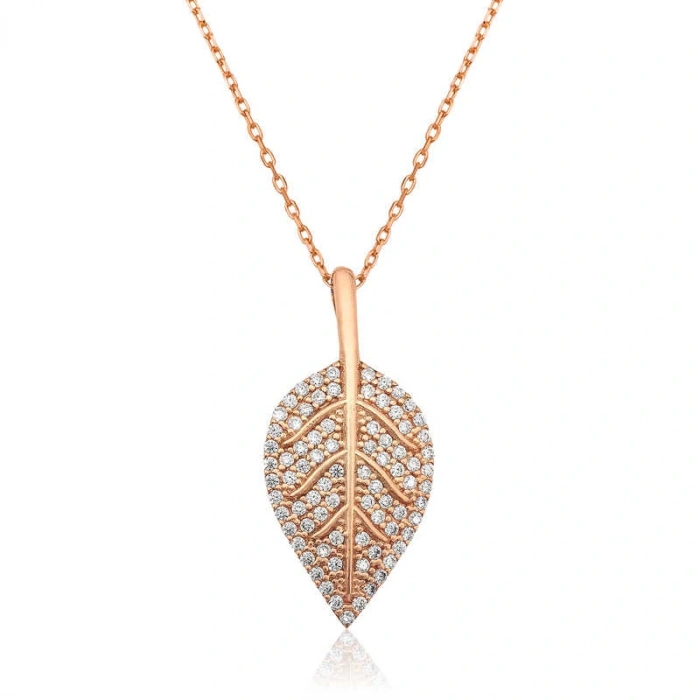 925 Ayar Gümüş Yaprak Kadın Gümüş Kolye PT26109178 (599599)