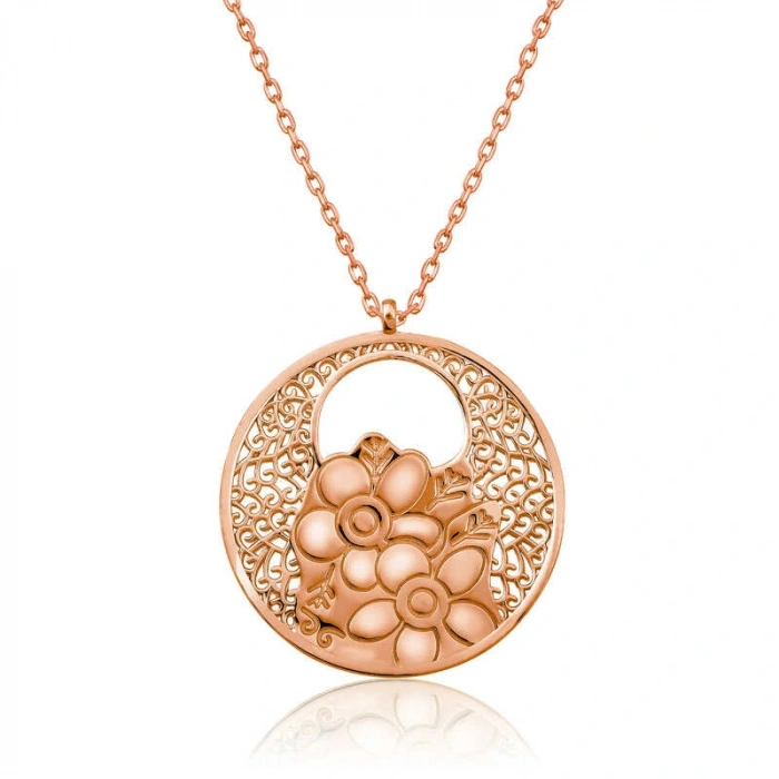 925 Ayar Gümüş Yaşam Çiçeği Gümüş Kolye T6258 (599599)