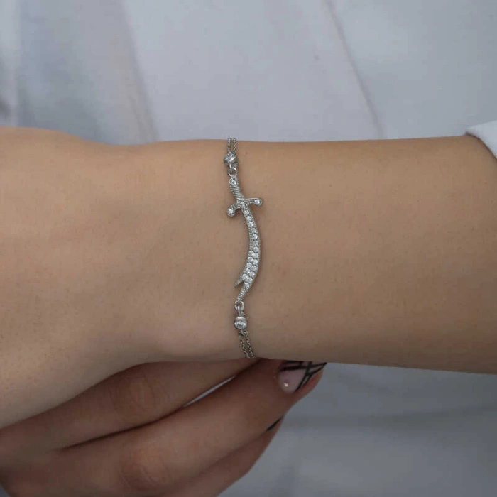 Byhodi 925 Ayar Gümüş Zülfikar Kılıcı Kadın Bileklik T7033 (599599)