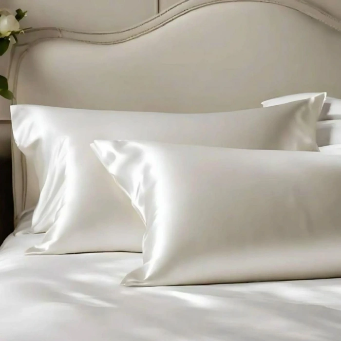 Antibakteriyel Terletmeyen İpek Saten Yastık Kılıfı 2li 50x70 Beyaz