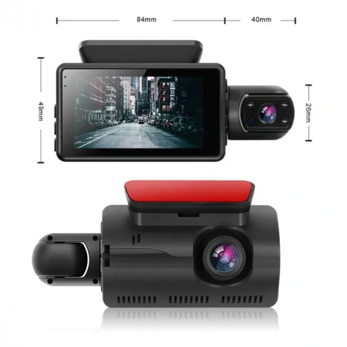 Araç İçi & Dışı Çift Lensli WiFi Kamera – 1080P HD,Gece Görüşlü, G-Sensörlü DVR Dashcam