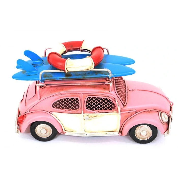 Byhodi Dekoratif Metal Araba Çerçeveli ve Kumbaralı Biblo Hediyelik (599599)