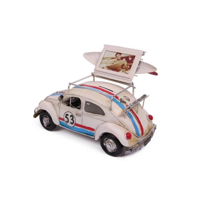 Byhodi Dekoratif Metal Araba Çerçeveli ve Kumbaralı Hediyelik (1385S) (599599)