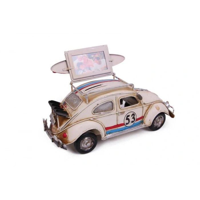 Byhodi Dekoratif Metal Araba Çerçeveli ve Kumbaralı Hediyelik (3092W) (599599)