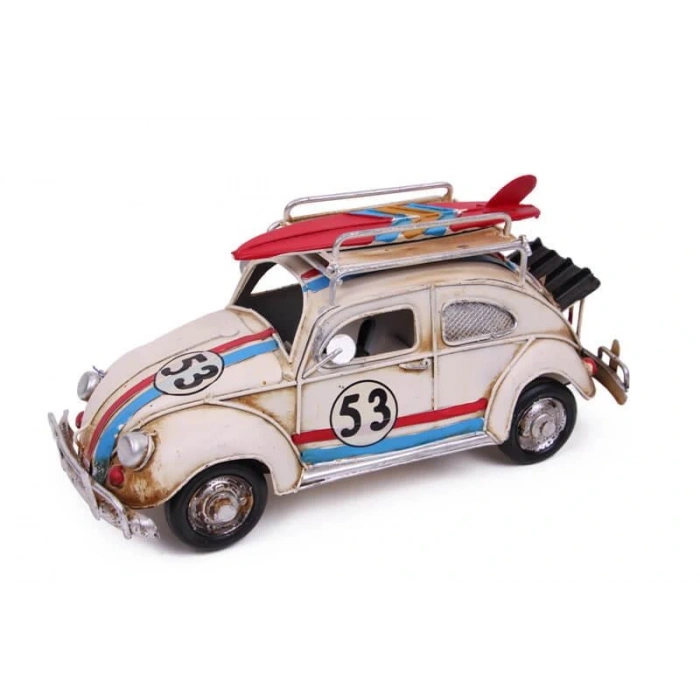 Byhodi Dekoratif Metal Araba Çerçeveli ve Kumbaralı Hediyelik (3092W) (599599)