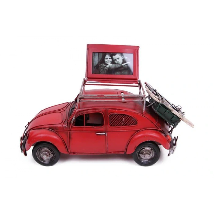 Byhodi Dekoratif Metal Araba Çerçeveli ve Kumbaralı Hediyelik (3398S) (599599)