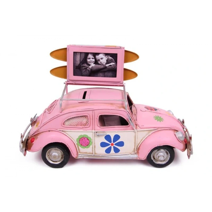 Byhodi Dekoratif Metal Araba Çerçeveli ve Kumbaralı Hediyelik (4338) (599599)