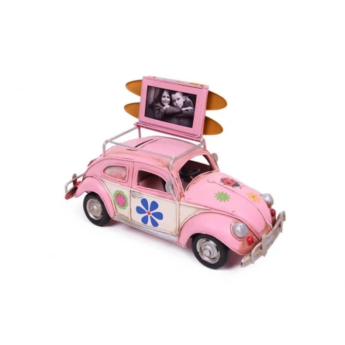 Byhodi Dekoratif Metal Araba Çerçeveli ve Kumbaralı Hediyelik (4338) (599599)