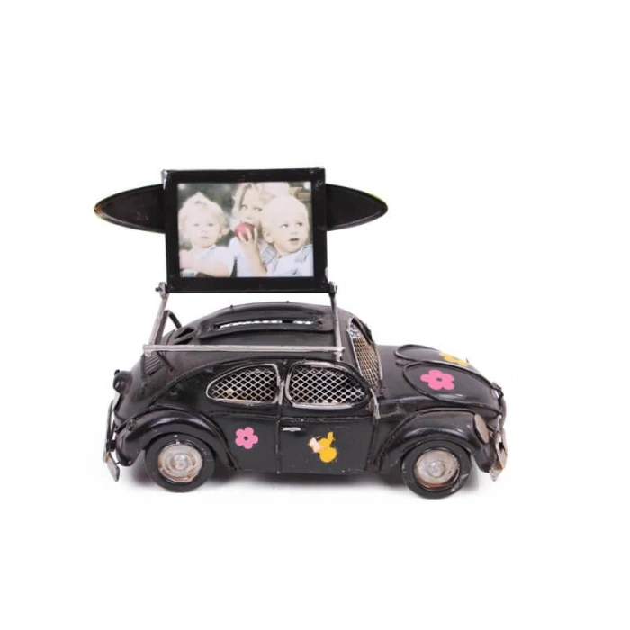 Byhodi Dekoratif Metal Araba Çerçeveli ve Kumbaralı Vosvos Hediyelik (5579) (599599)