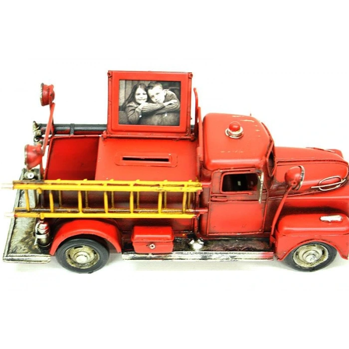 Byhodi Dekoratif Metal İtfaiye Aracı Kumbara Ve Çerçeveli Hediyelik (599599)