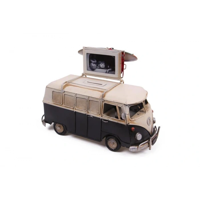 Byhodi Dekoratif Metal Minibüs Çerçeveli ve Kumbaralı Hediyelik (3394S) (599599)