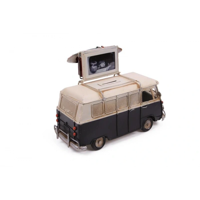 Byhodi Dekoratif Metal Minibüs Çerçeveli ve Kumbaralı Hediyelik (3394S) (599599)