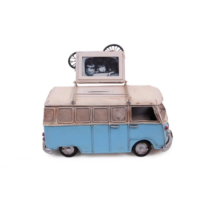 Byhodi Dekoratif Metal Minibüs Çerçeveli ve Kumbaralı Hediyelik (3395S) (599599)