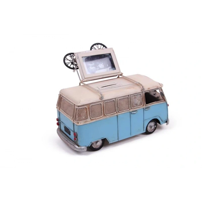 Byhodi Dekoratif Metal Minibüs Çerçeveli ve Kumbaralı Hediyelik (3395S) (599599)