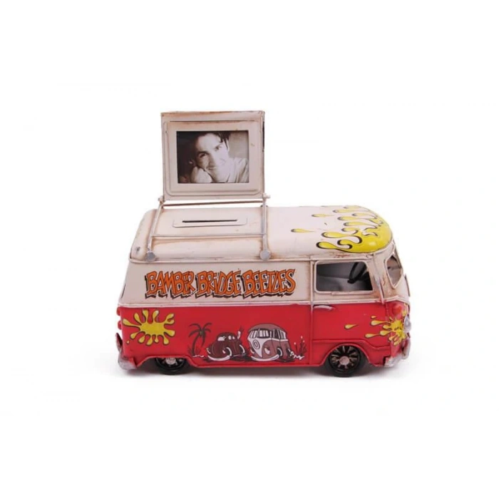 Byhodi Dekoratif Metal Minibüs Çerçeveli ve Kumbaralı Hediyelik (3831) (599599)