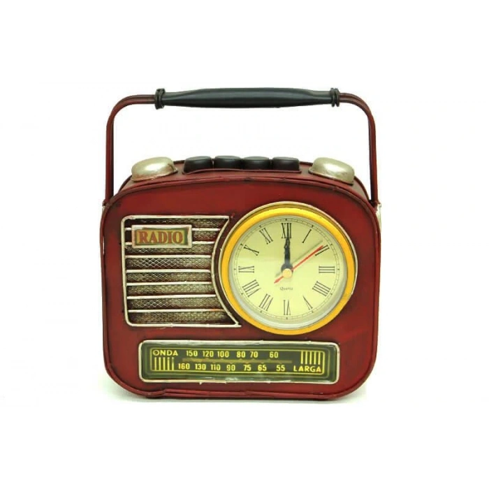 Byhodi Dekoratif Metal Radyo Saatli Kumbara Vintage Biblo Hediyelik (599599)