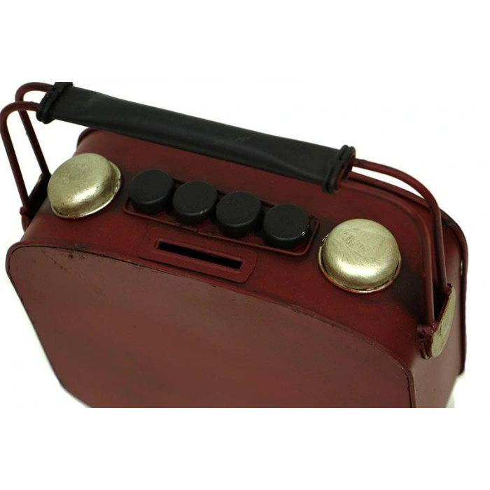 Byhodi Dekoratif Metal Radyo Saatli Kumbara Vintage Biblo Hediyelik (599599)