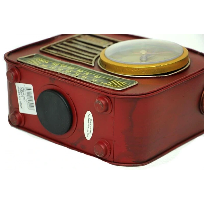 Byhodi Dekoratif Metal Radyo Saatli Kumbara Vintage Biblo Hediyelik (599599)