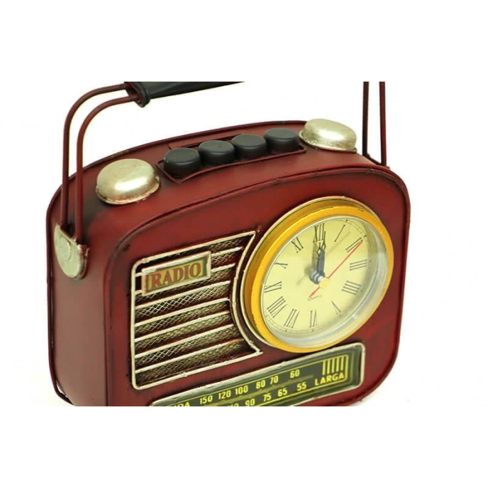 Byhodi Dekoratif Metal Radyo Saatli Kumbara Vintage Biblo Hediyelik (599599)