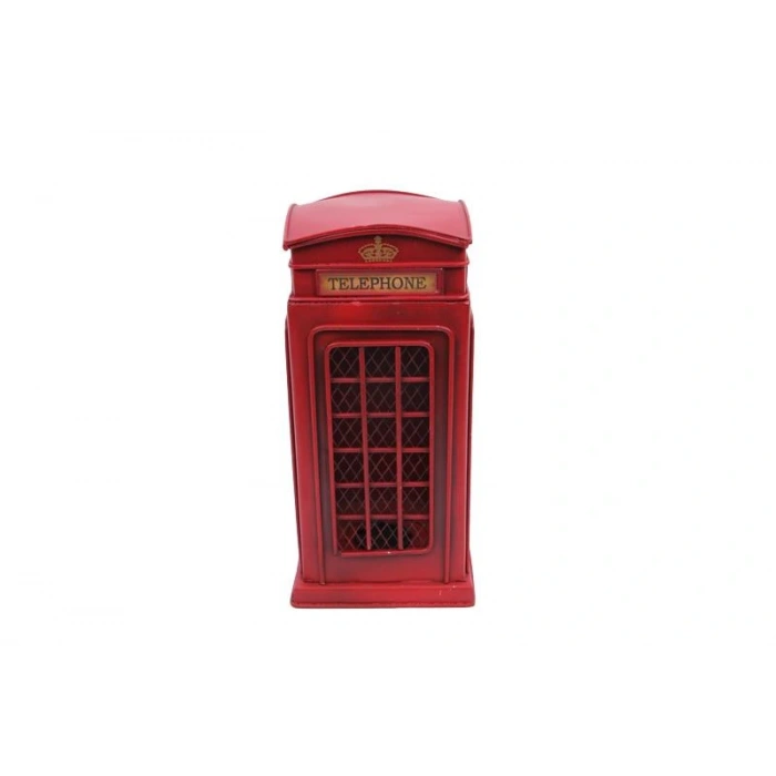Byhodi Dekoratif Metal Telefon Kulübesi Kumbaralı Biblo Hediyelik Kumbara (599599)