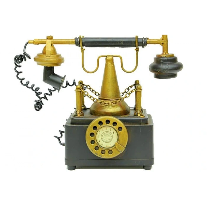 Byhodi Dekoratif Metal Telefon Kumbaralı Biblo Hediyelik (599599)