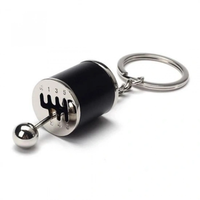 Hareketli Araba Vites Anahtarlık Altı Hız Manuel Vites Dişli Shifter Topuzu Metal Anahtarlık