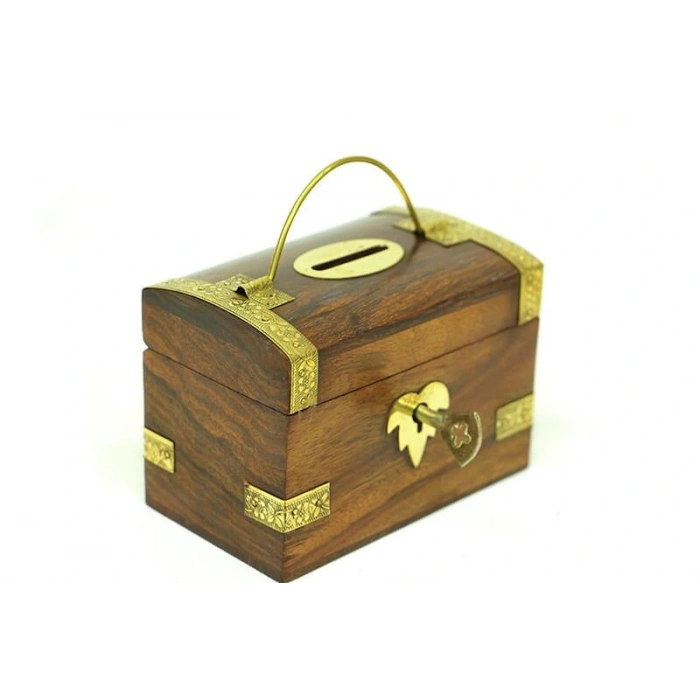 Byhodi Kumbara Kilitli Ahşap Kutu Kumbara Hediyelik (Knm-H0071) (599599)